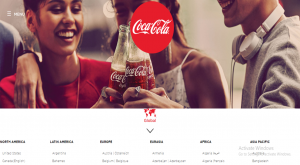 وب سایت شرکت کوکاکولا - مقاله رنگ ها در طراحی سایت